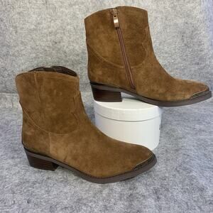 NWOT Very Volatile Brown Suede Ankle Boots, Women’s Size 8, Cowgirl Boots Zip